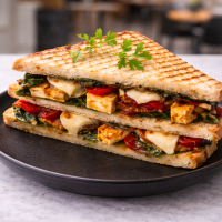 Paneer Toscano Melt Sandwich